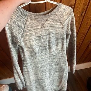 Cozy Gray Knit Sweater Dress